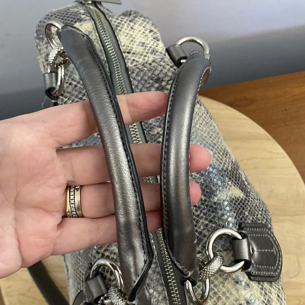 Coach Campbell Exotic Embossed Snakeskin Leather Large Satchel Shoulder F26041